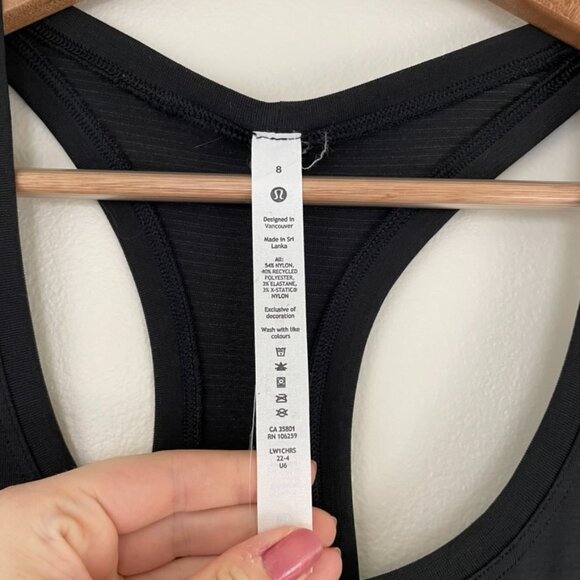 Lululemon Swiftly Tech Racerback 2.0 Black Tank Size 8 - Picture 3 of 5